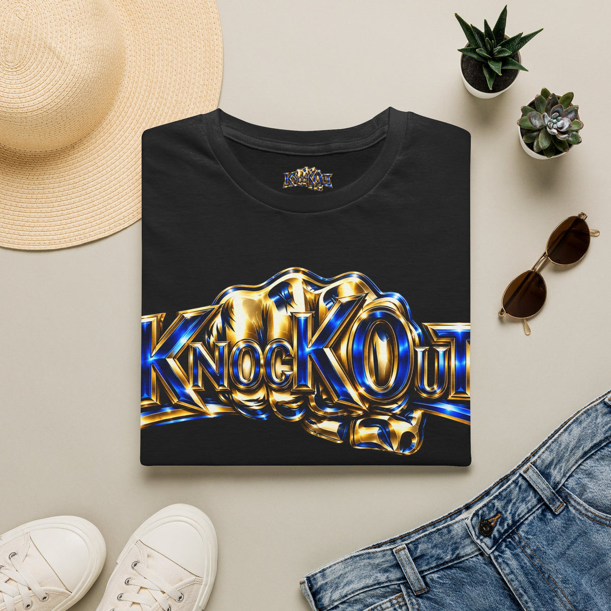 Gold Blue KnocKOut Unisex T-Shirt
