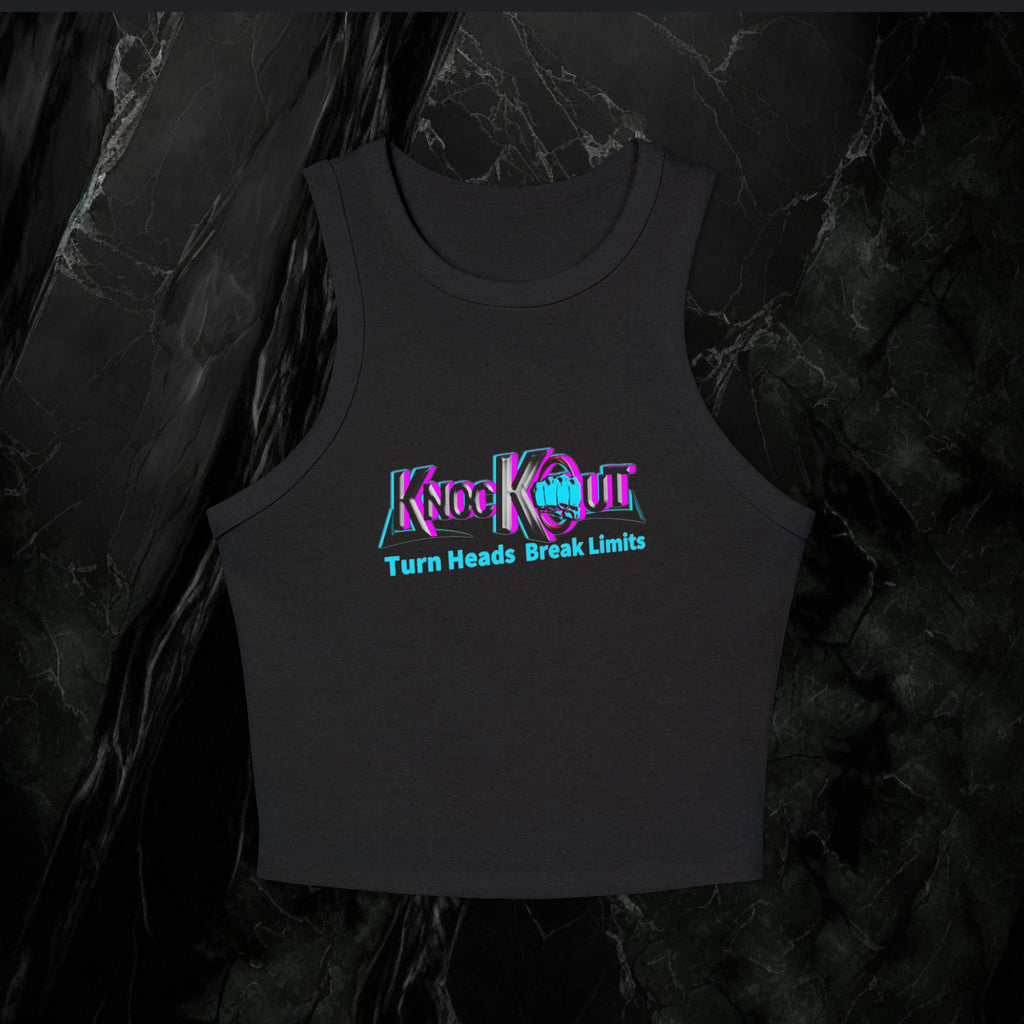 Turn Heads. Break Limits Women's Micro Rib Racer Tank Top