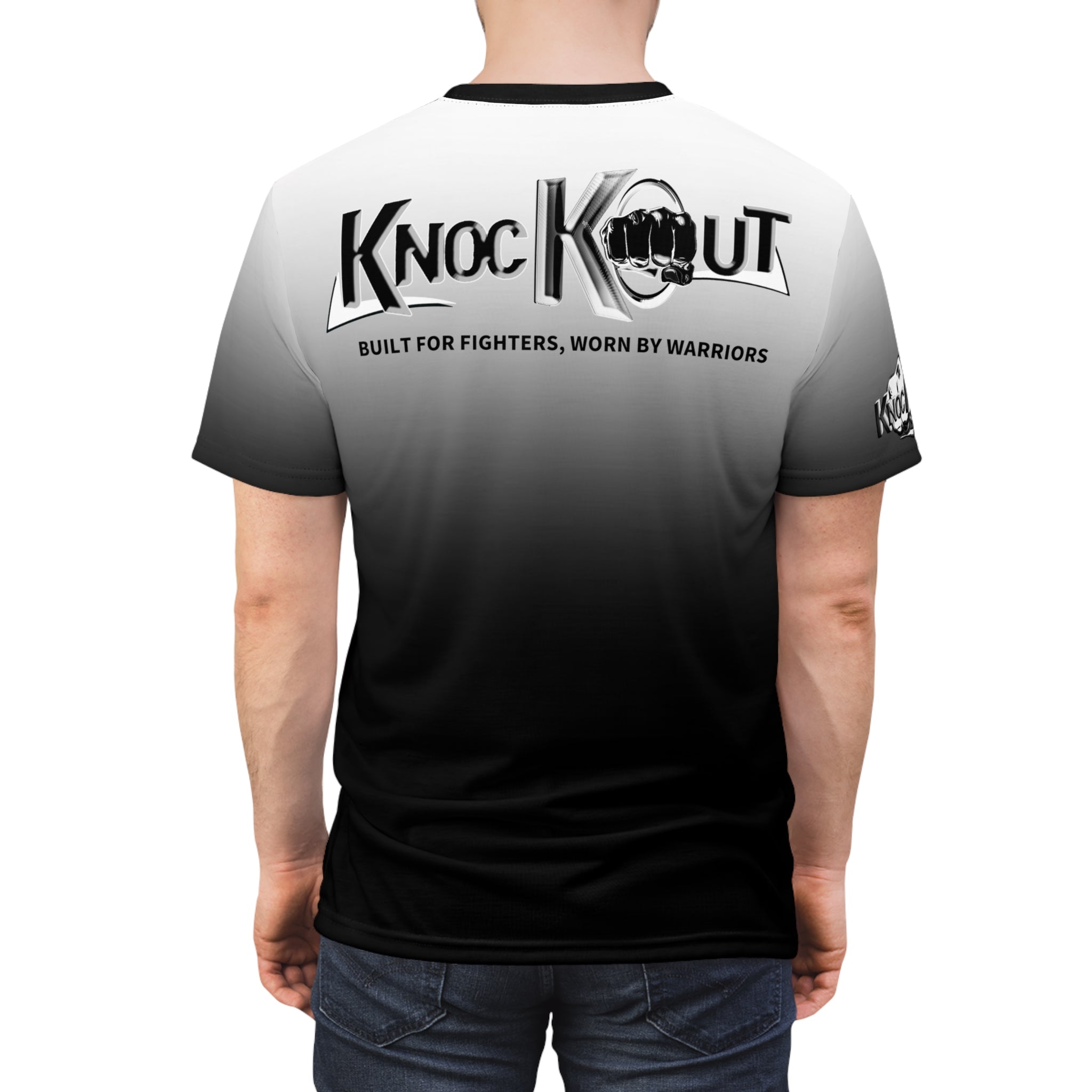 White & Black KnocKOut Unisex Cut & Sew Tee