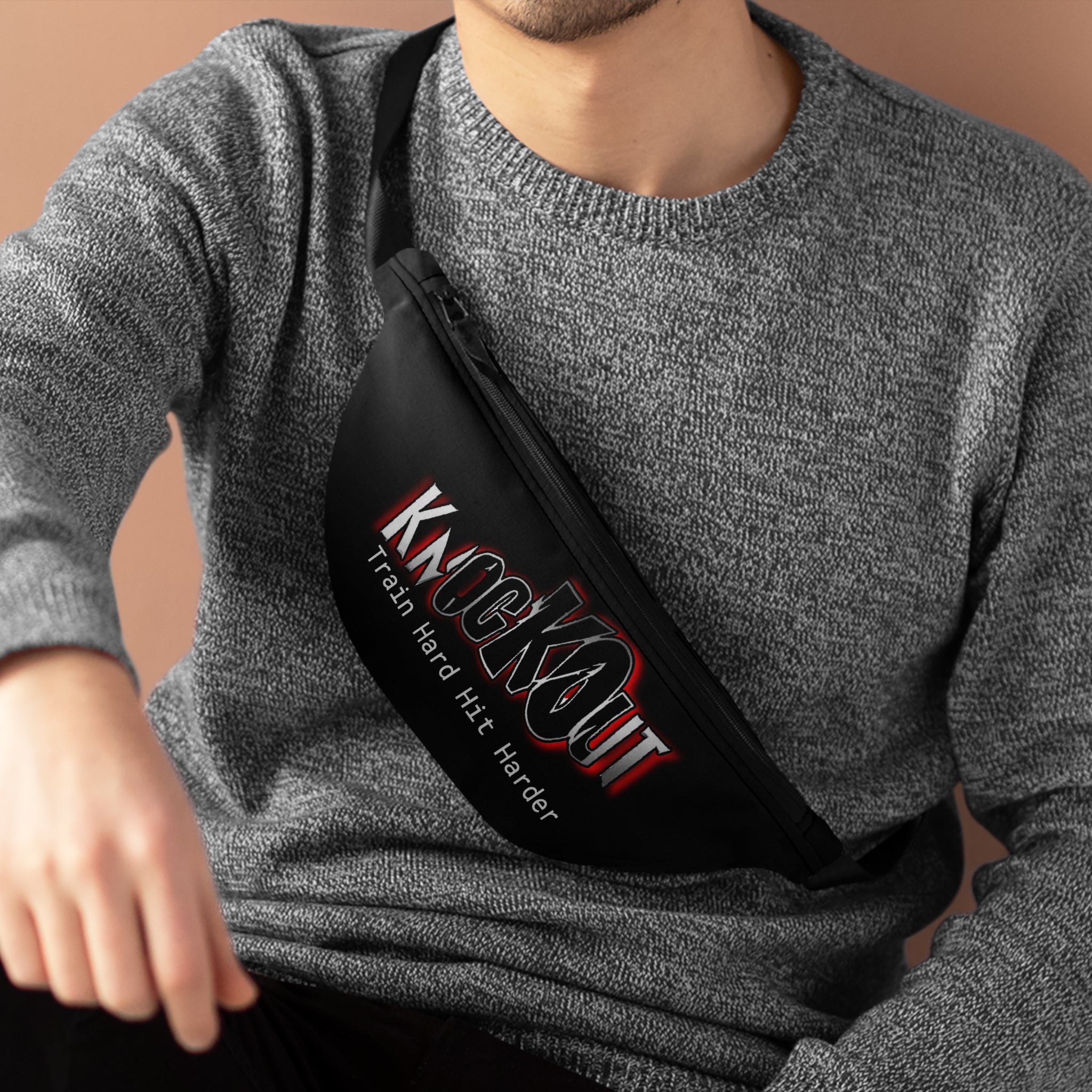 KnocKOut Black Red Fanny Pack