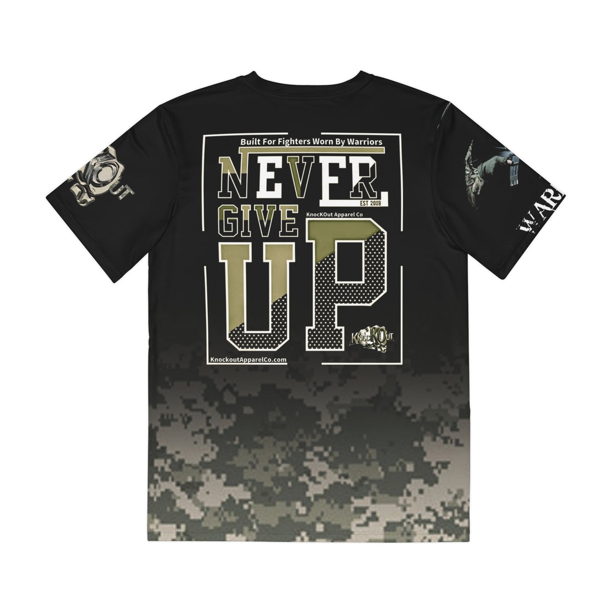 KnocKOut Never Give Up Camo Polyester Tee