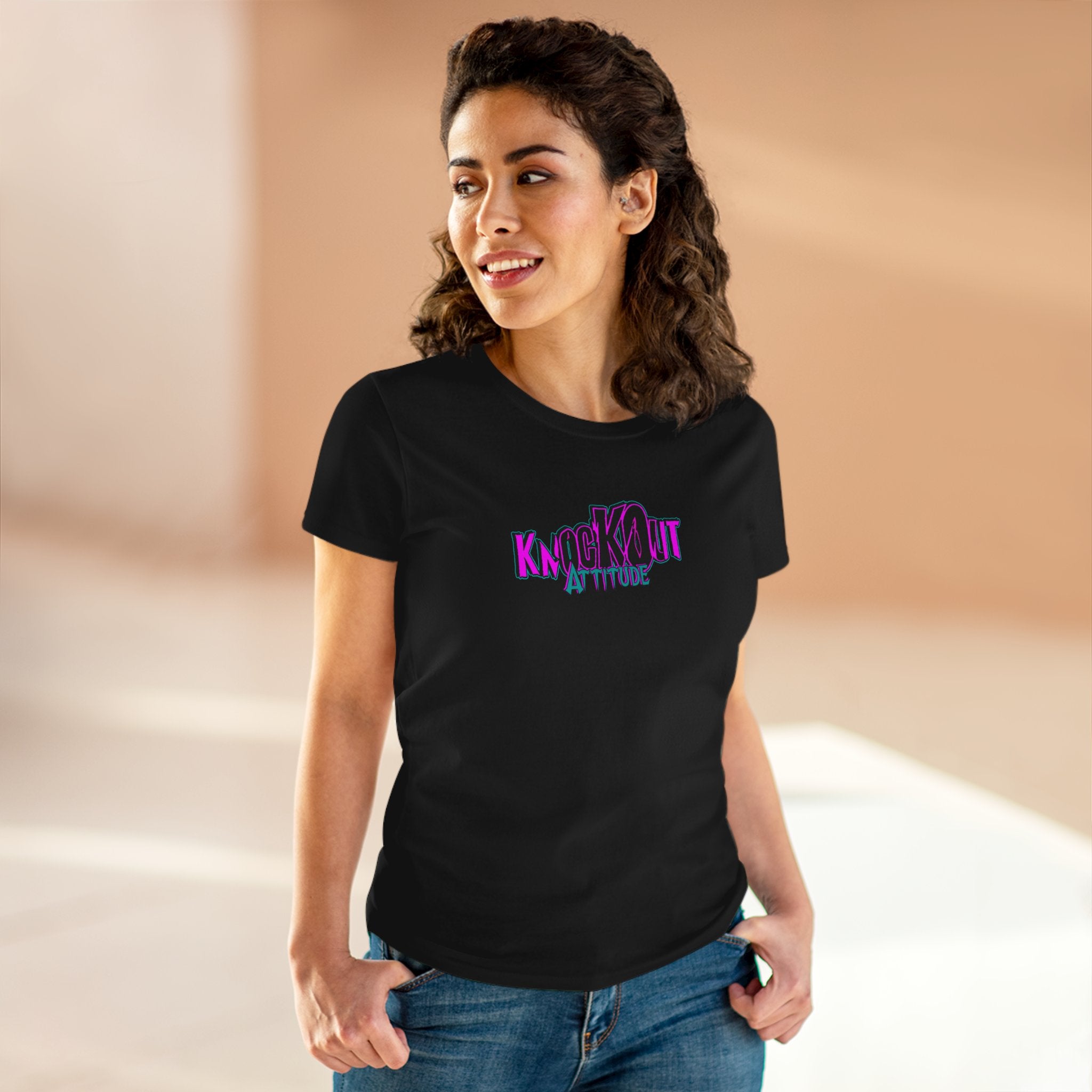 KnocKOut Attitude Women's Midweight Cotton Tee