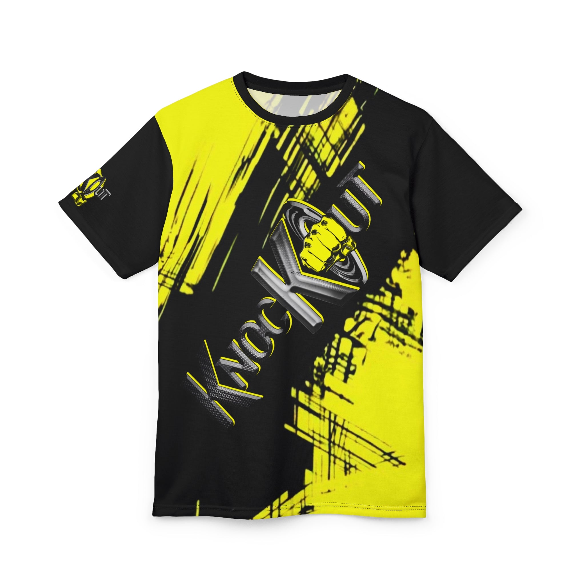 Yellow and Black  KnocKOut Unisex Cut & Sew Tee