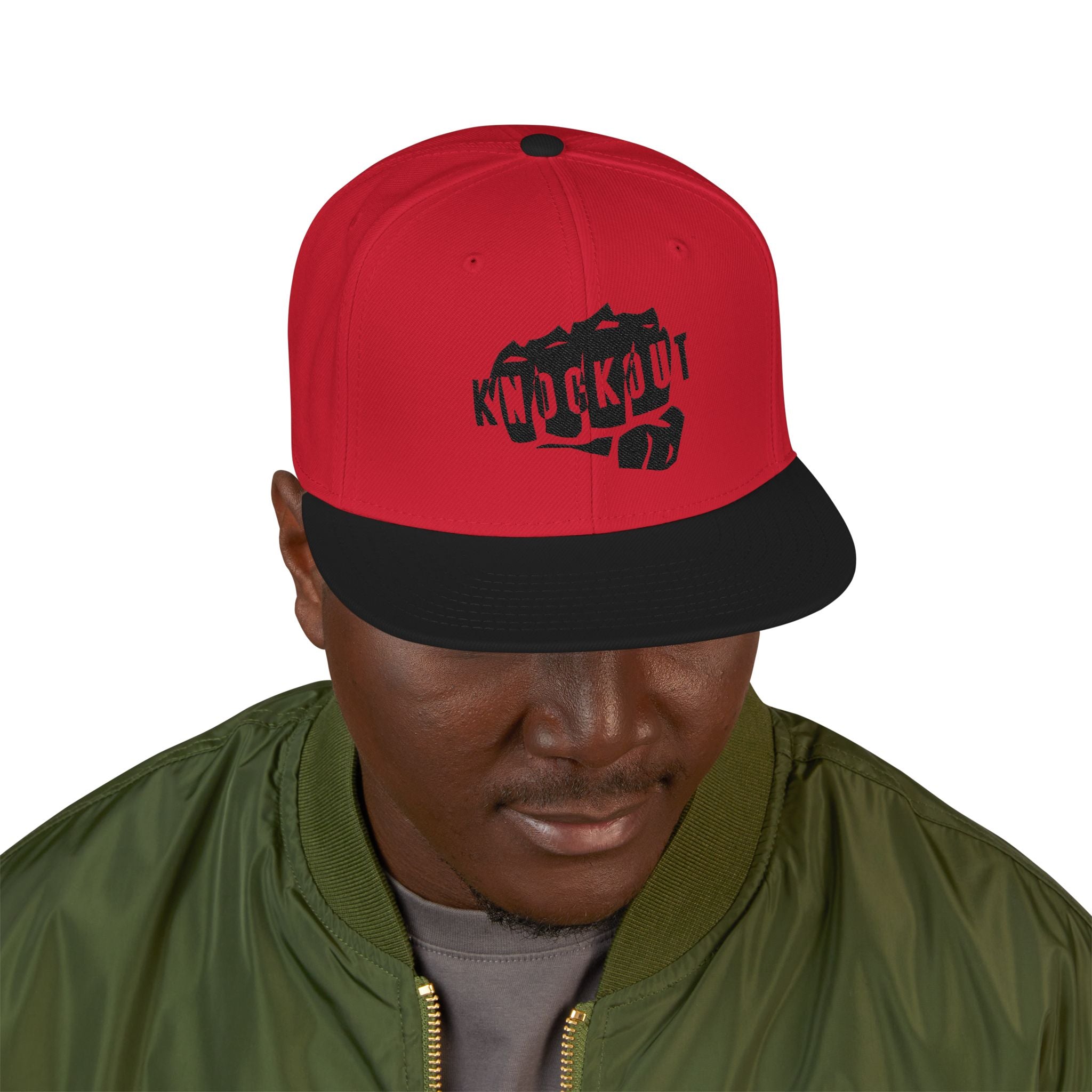 KnocKOut Snapback Hat - Cutout Logo Embroidery