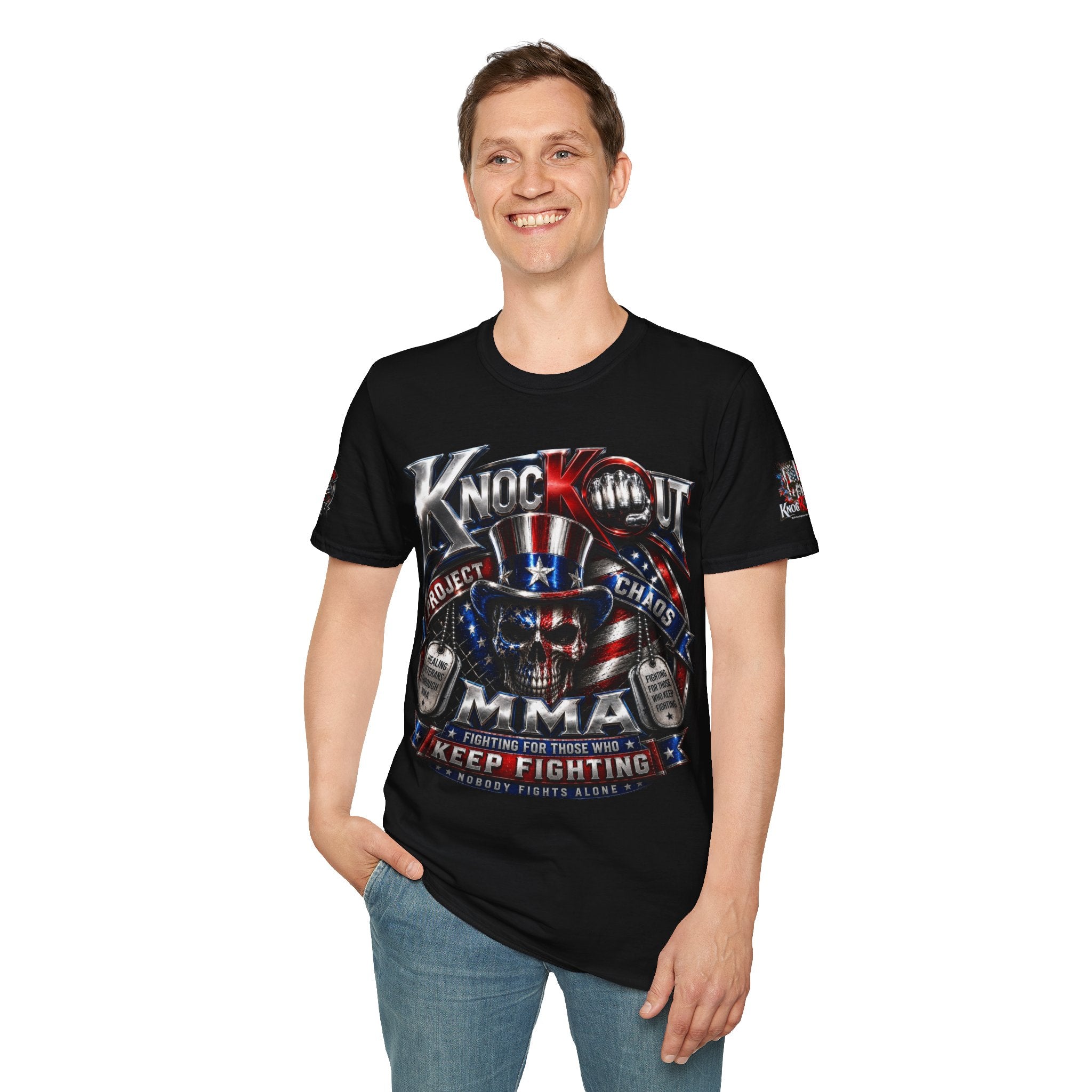 KnocKOut Project Chaos MMA Support Veteran Unisex Softstyle T-Shirt