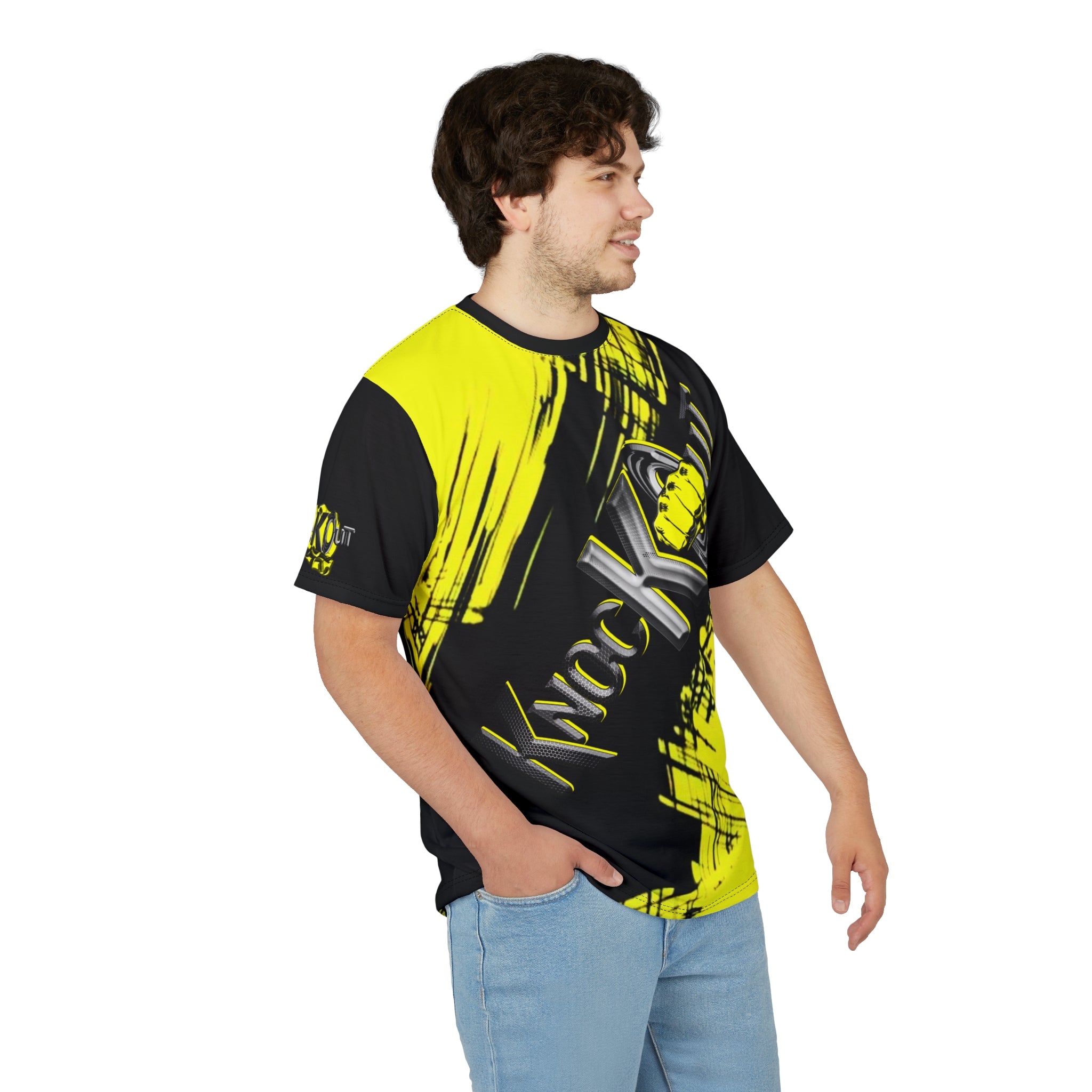 Yellow and Black  KnocKOut Unisex Cut & Sew Tee