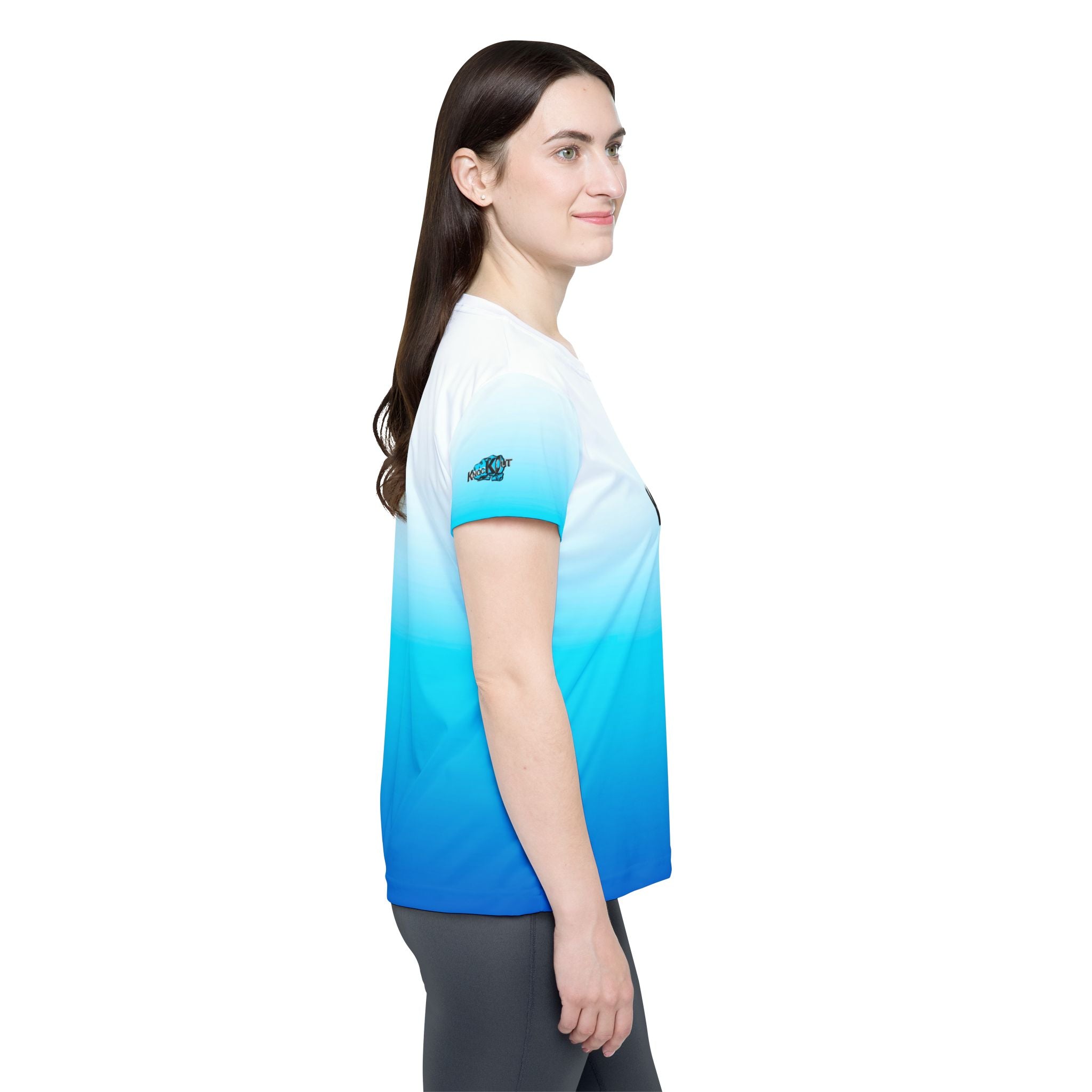 Blue and White KnocKOut Women's Sports Jersey