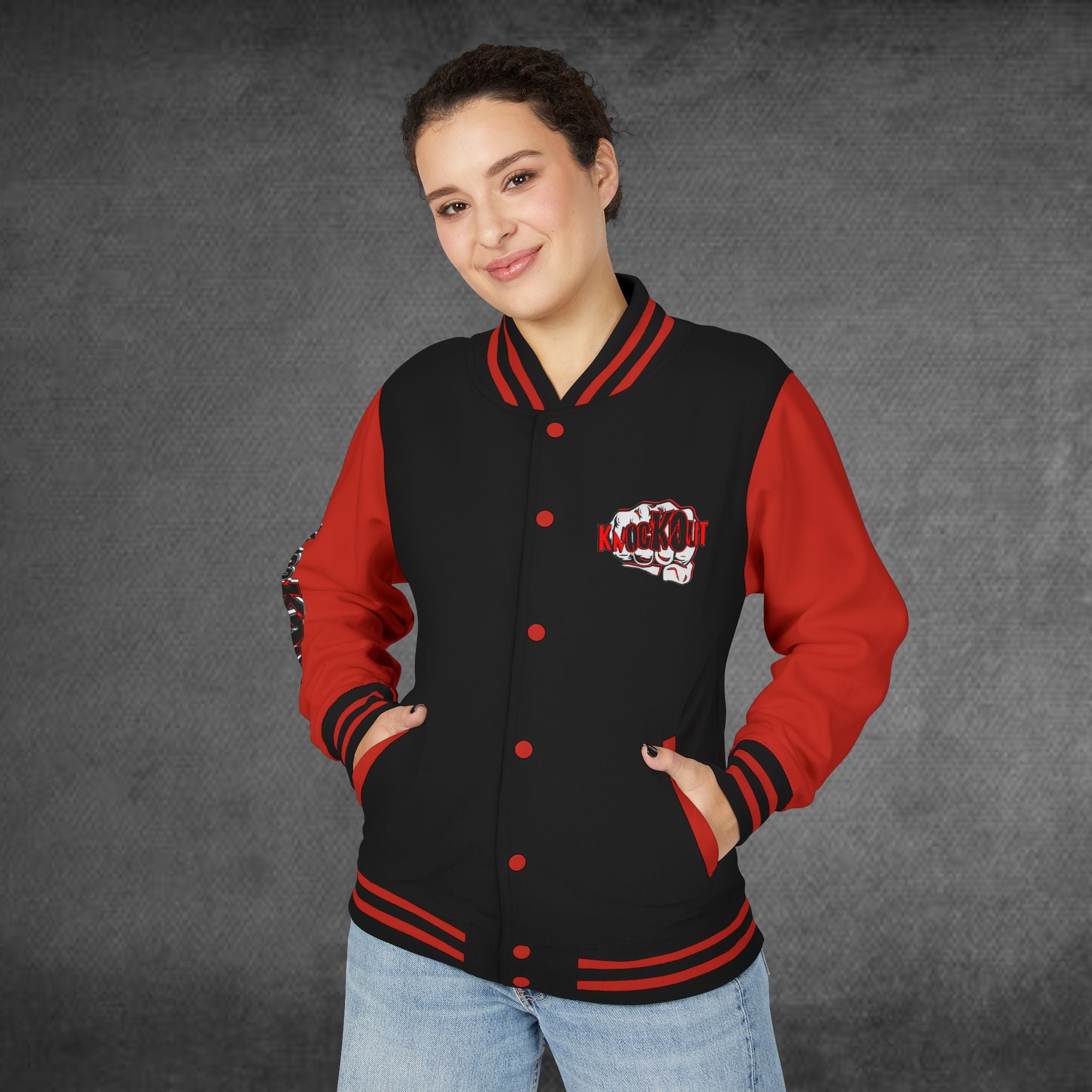 Unisex KnocKOut Bare Knuckle Heavyweight Letterman Jacket
