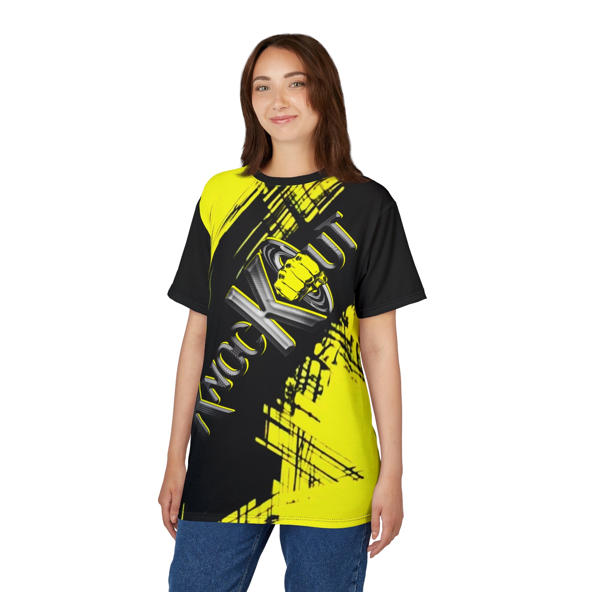 Yellow and Black  KnocKOut Unisex Cut & Sew Tee