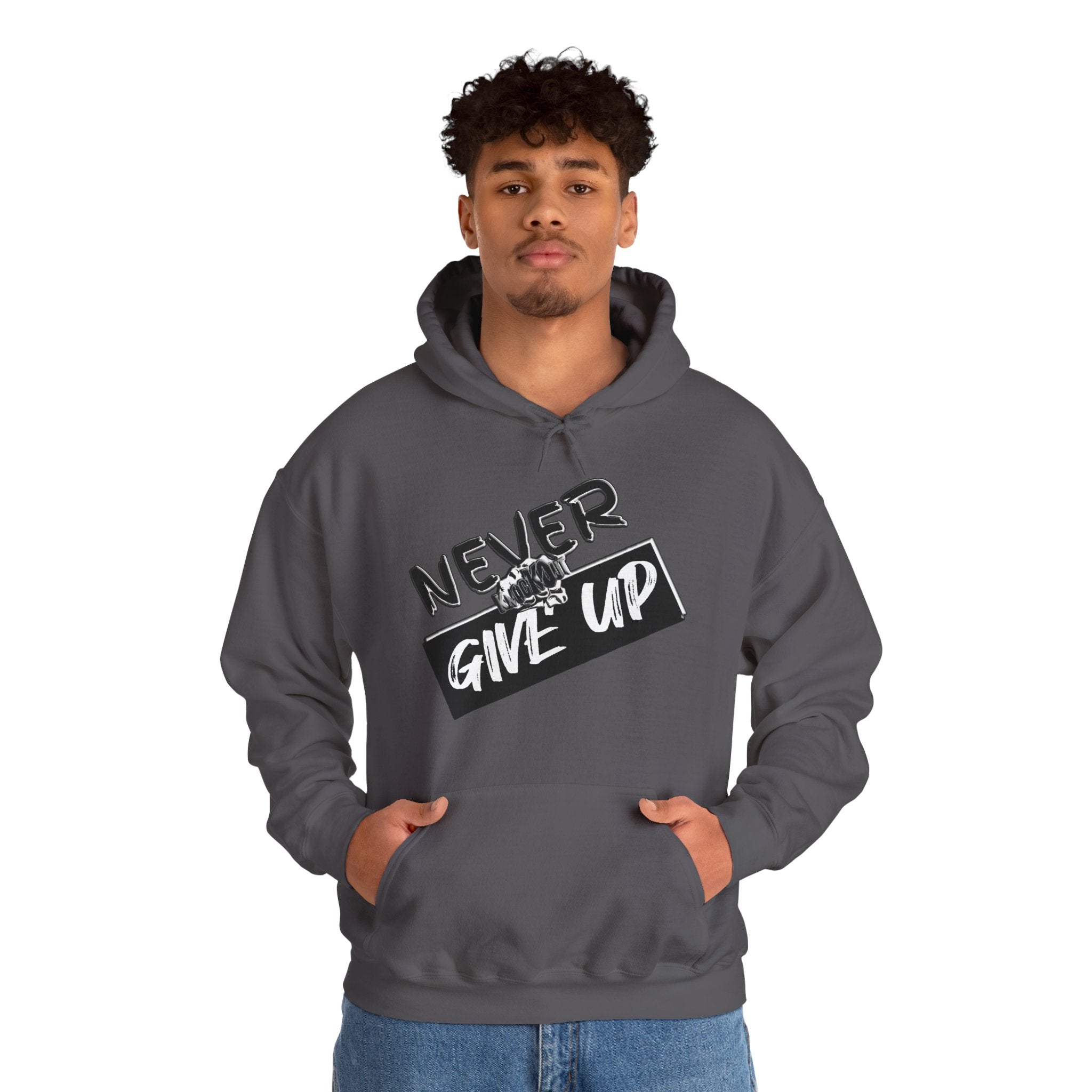 Never Give Up  KnocKOut Unisex Heavy Blend™ Hooded Sweatshirt
