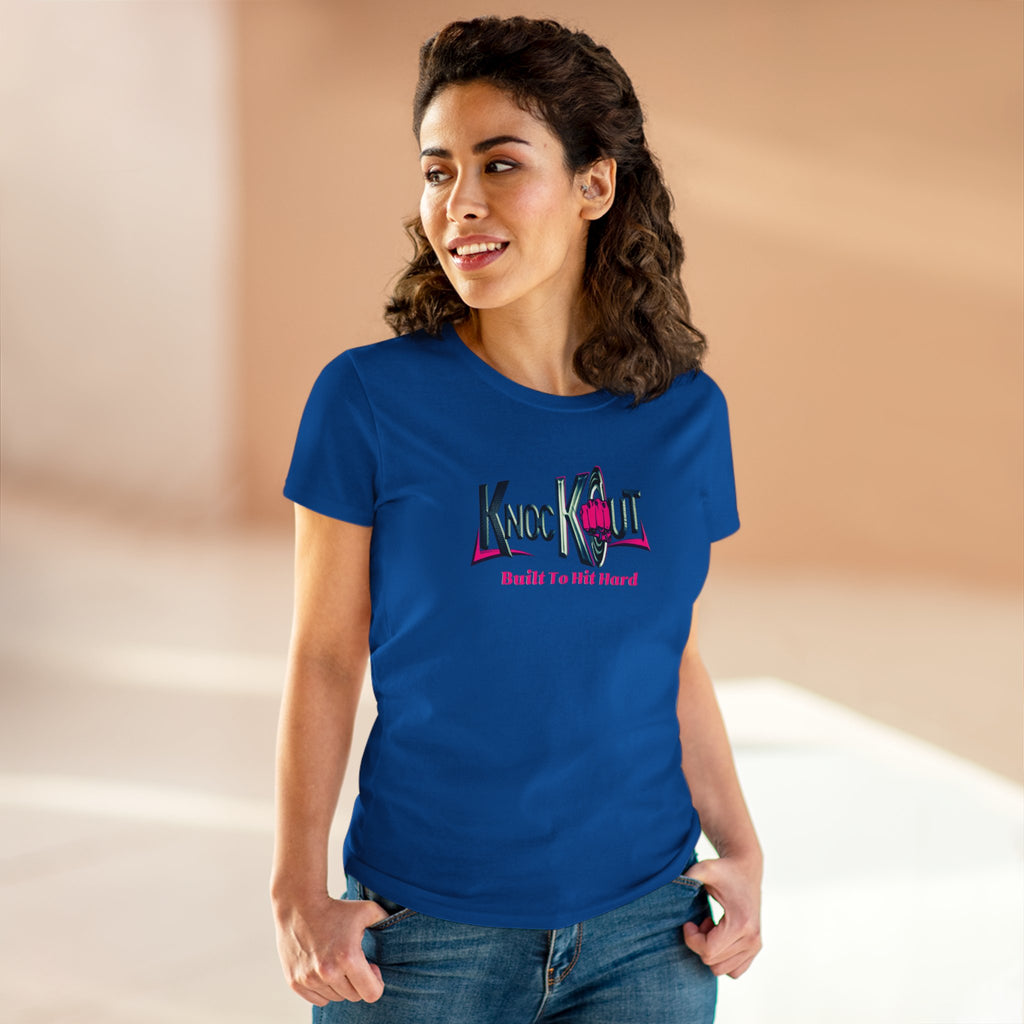 Blue Pink KnocKOut Women's Midweight Cotton Tee