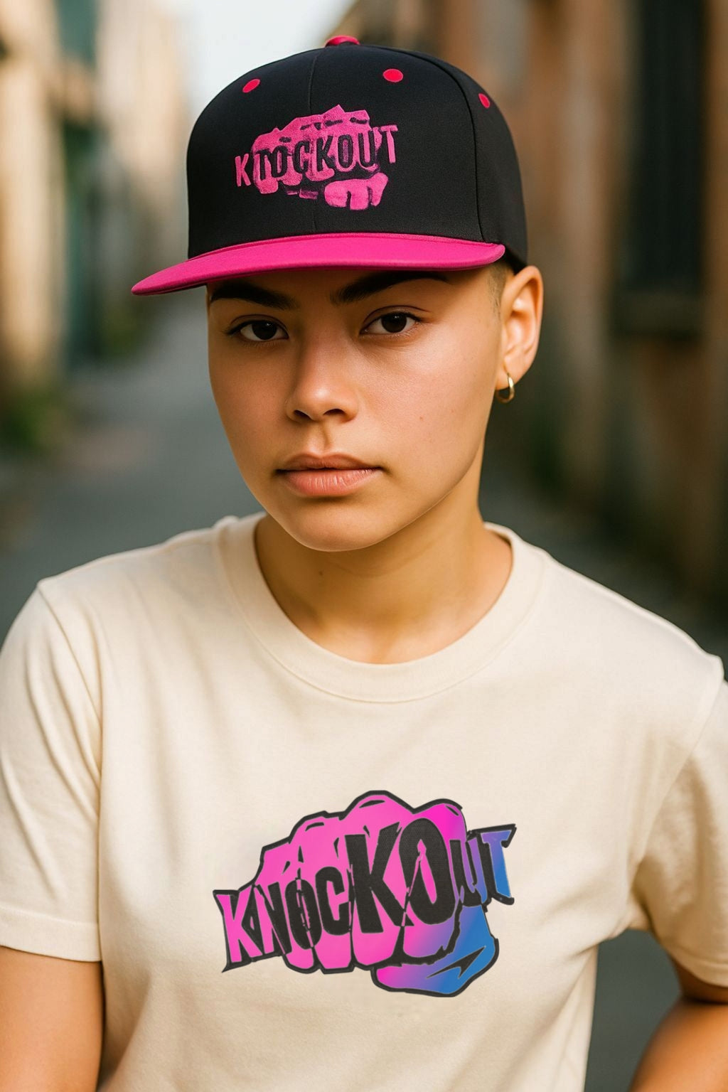 Knockout Pink Flat Bill Snapback