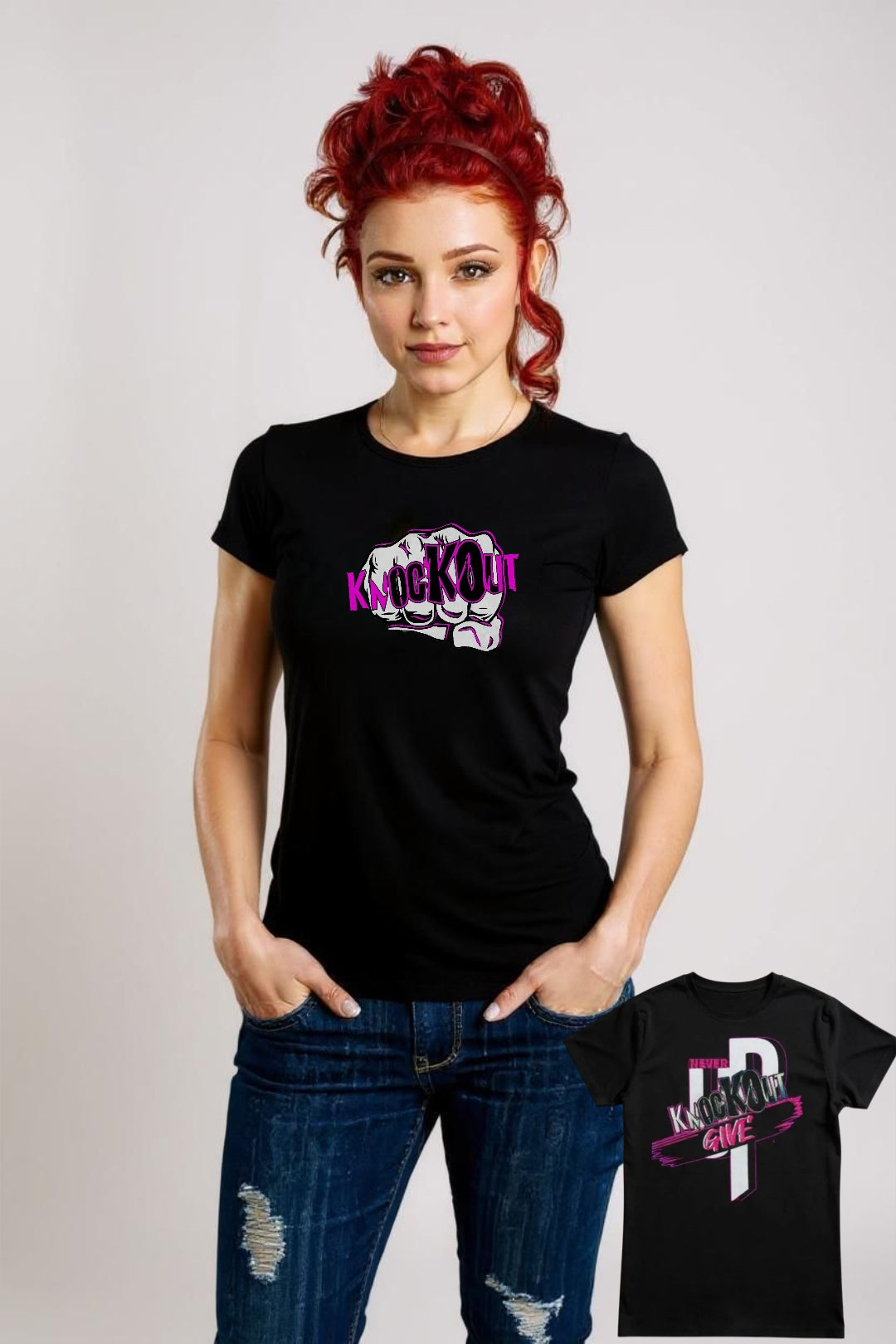 KnocKOut Women's Softstyle Tee Never Give Up
