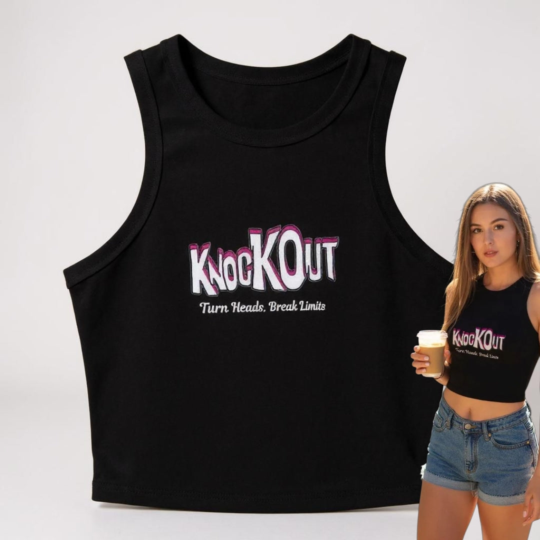 Turn Heads. Break Limits Women's Micro Rib Racer Tank Top