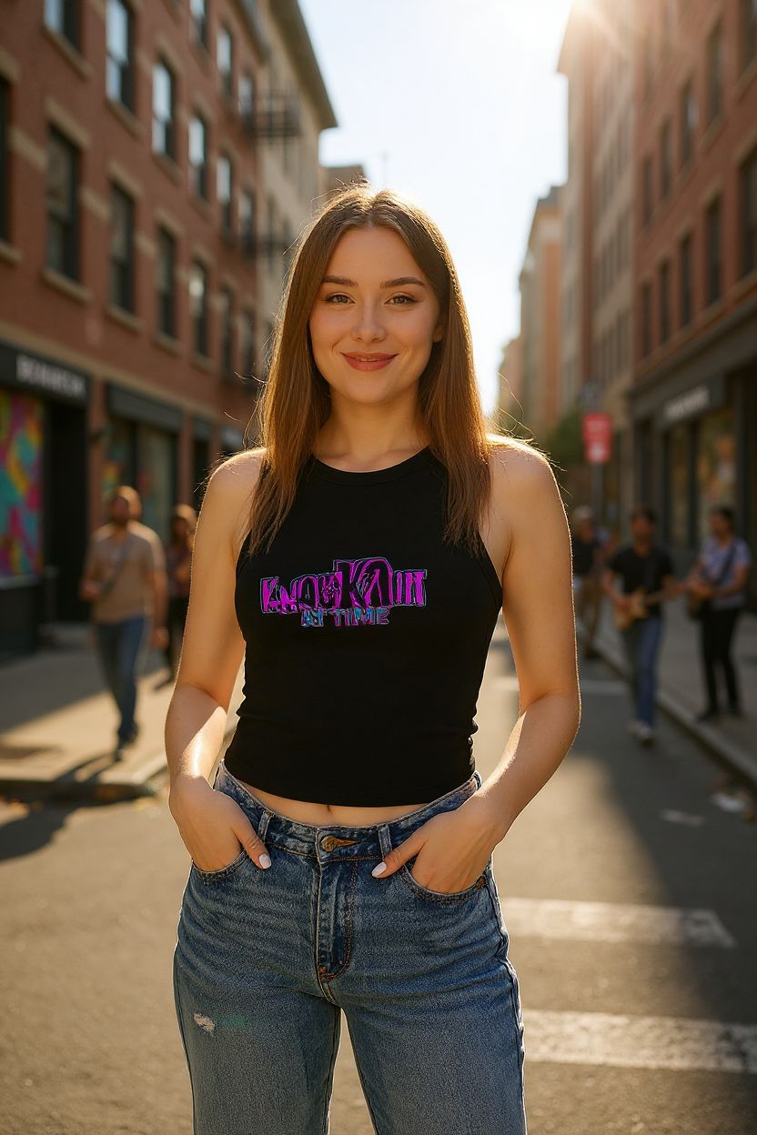 KnocKOut Attitude Women's Micro Rib Racer Tank Top