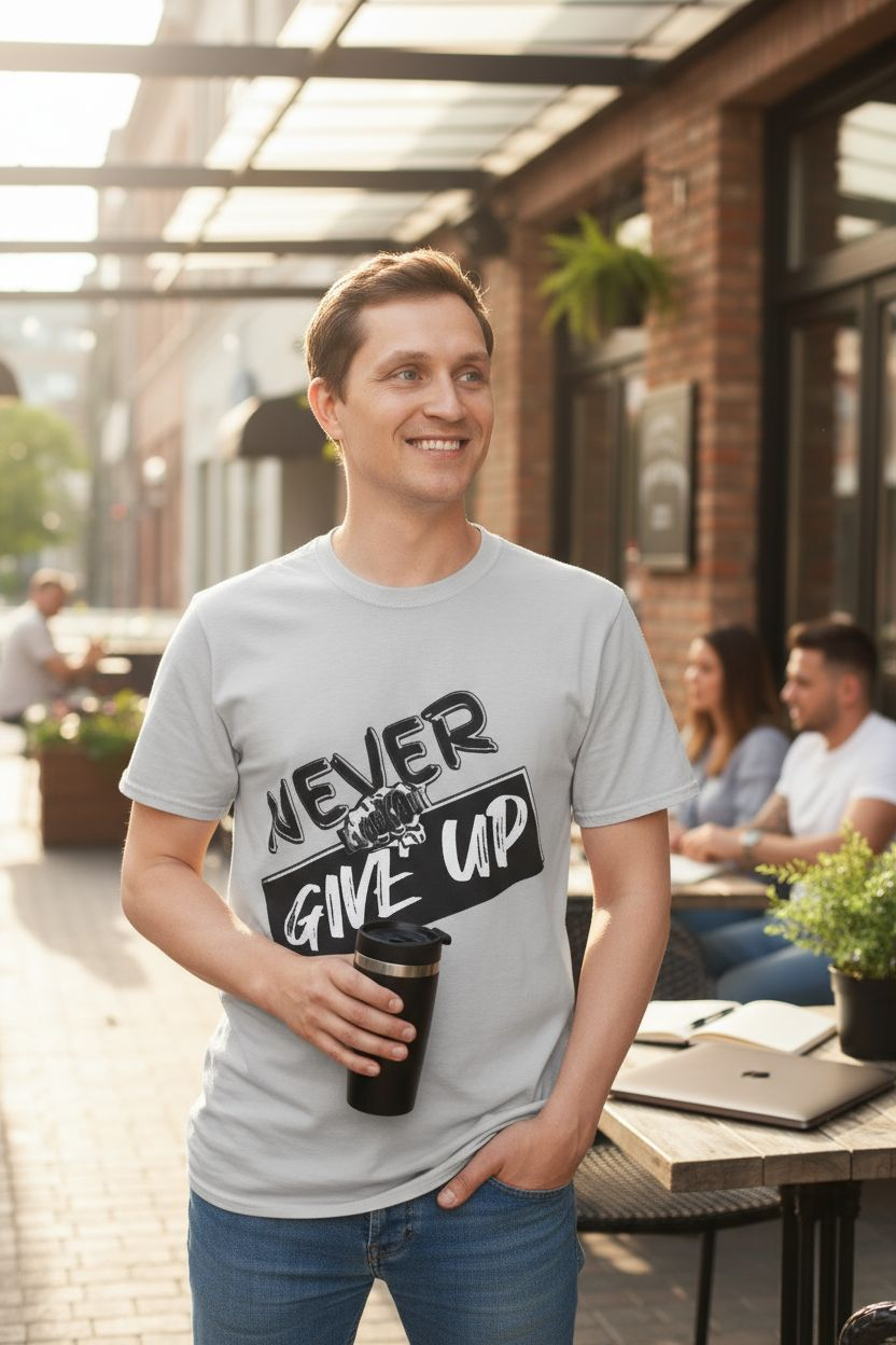 Never Give Up  KnocKOut Unisex Softstyle T-Shirt