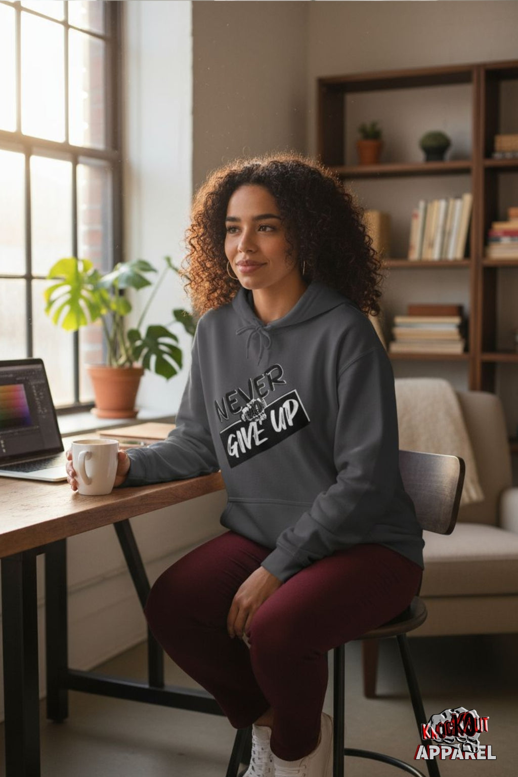 Never Give Up  KnocKOut Unisex Heavy Blend™ Hooded Sweatshirt