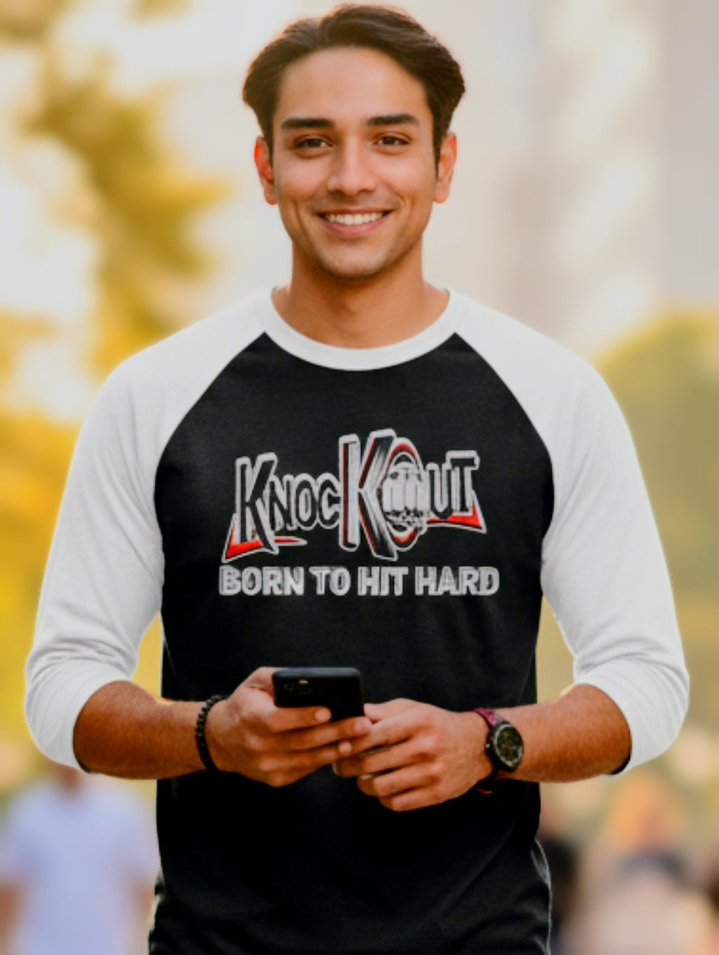 KnocKOut Unisex Three-Quarter Sleeve Raglan Shirt