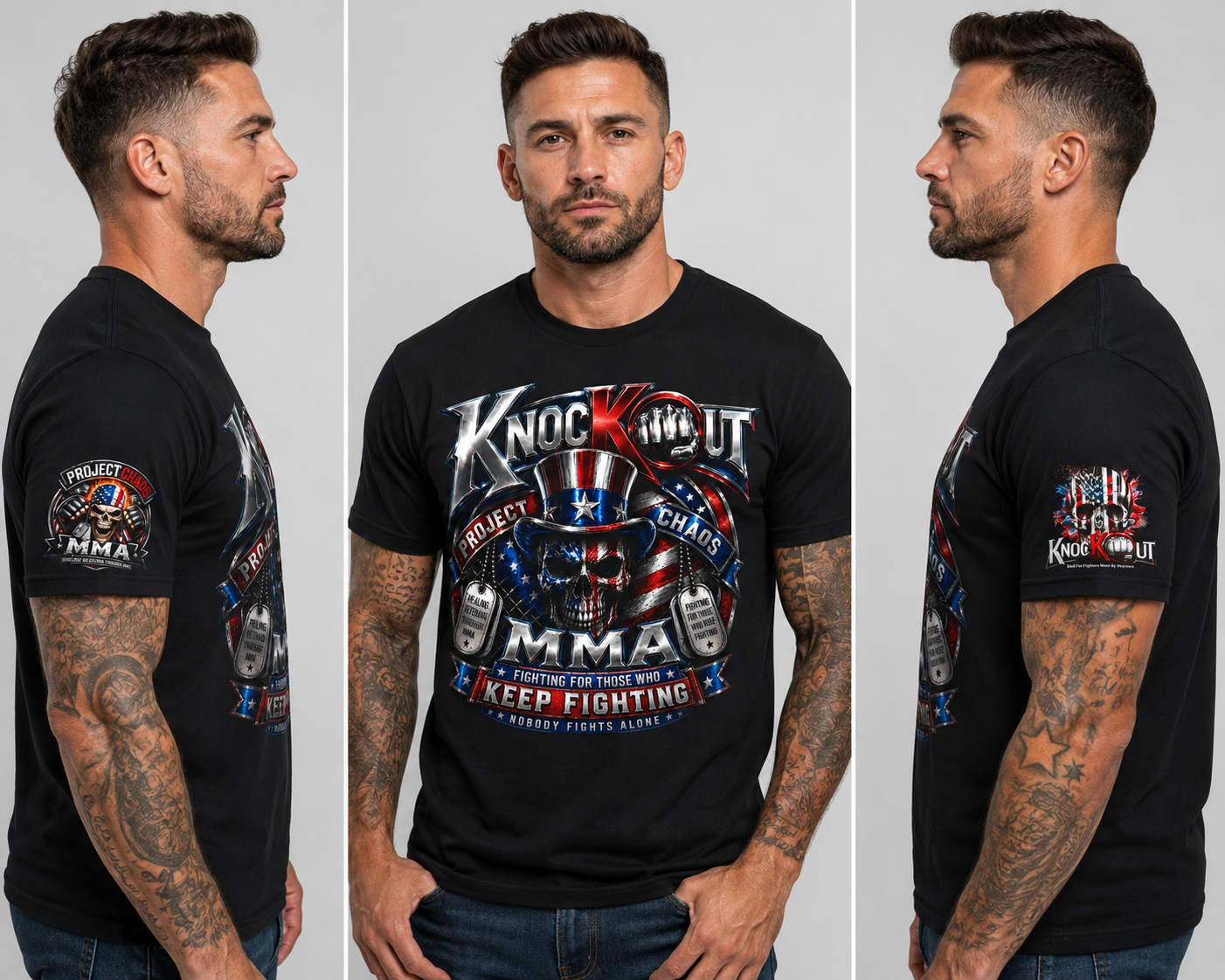KnocKOut Project Chaos MMA Support Veteran Unisex Softstyle T-Shirt