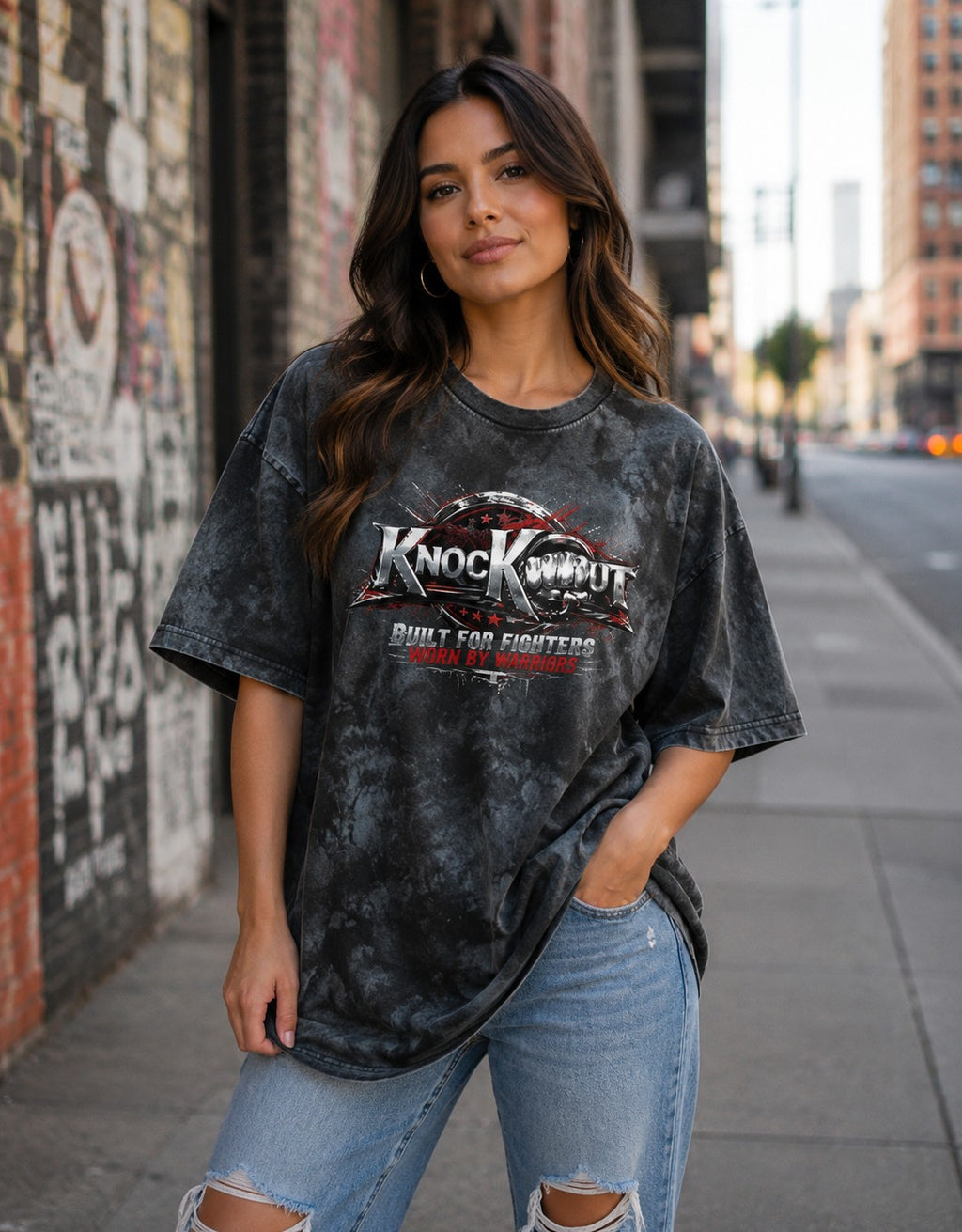KnocKOut Grey-Black Unisex Tee