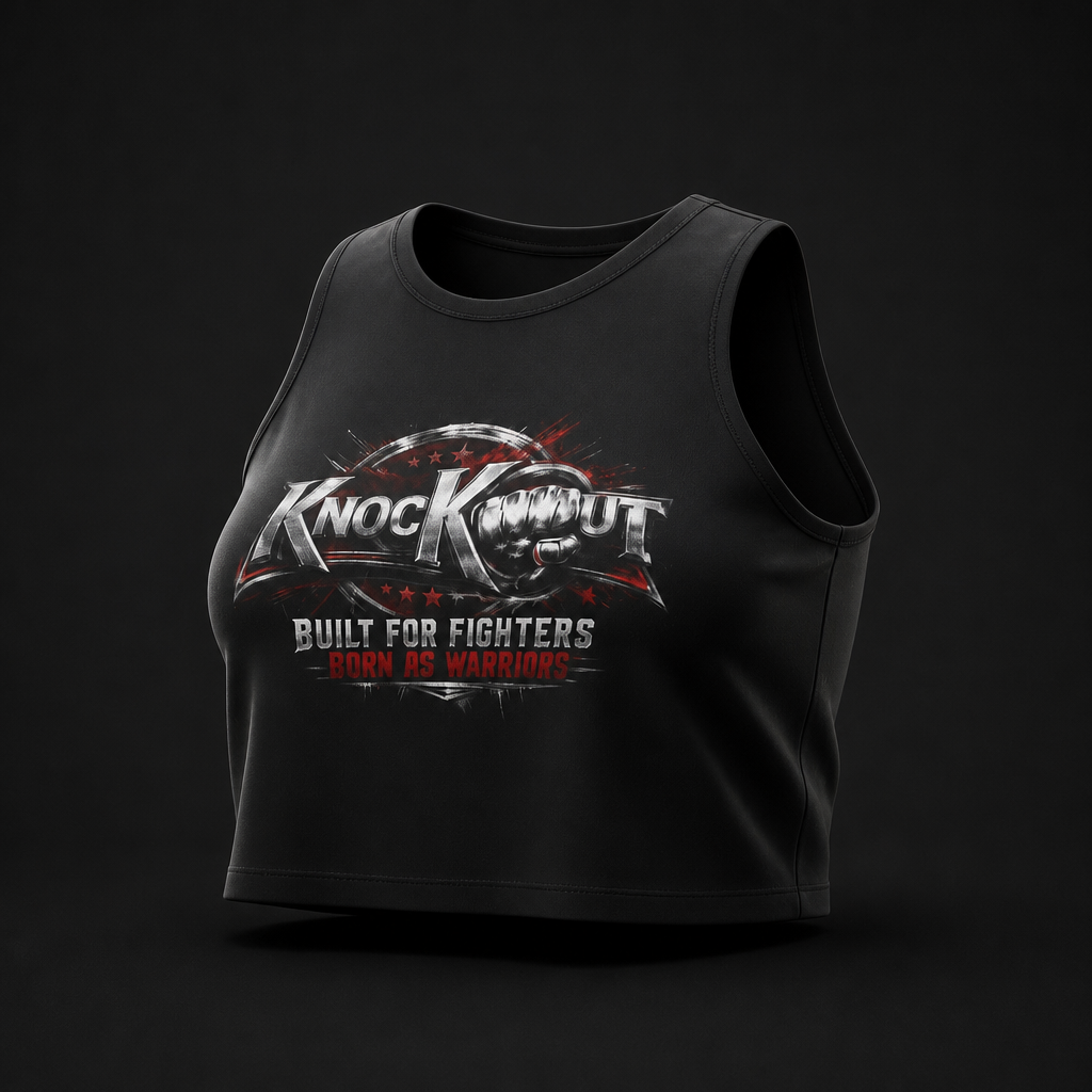 KnocKOut Built For Fighters Worn By Warriors Crop Top