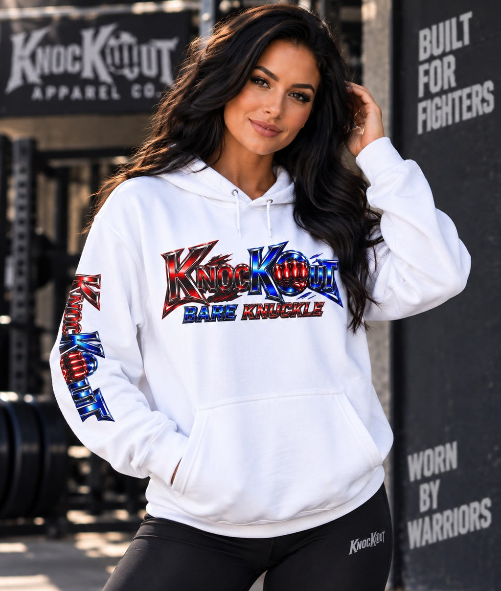 Blue Red KnocKOut Bare Knuckle Unisex Heavy Blend™ Hooded Sweatshirt