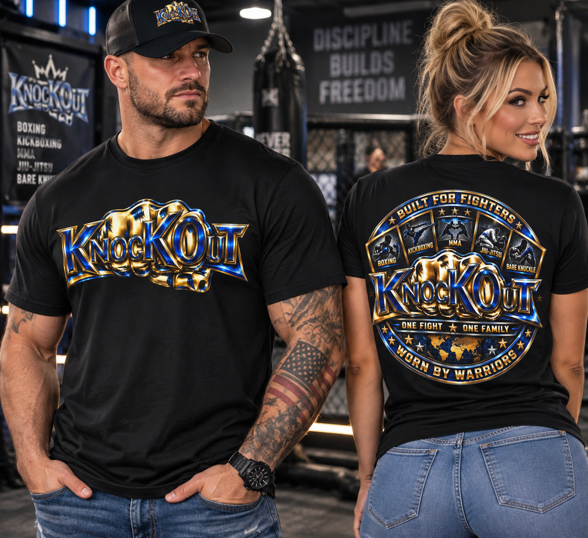Gold Blue KnocKOut Unisex T-Shirt