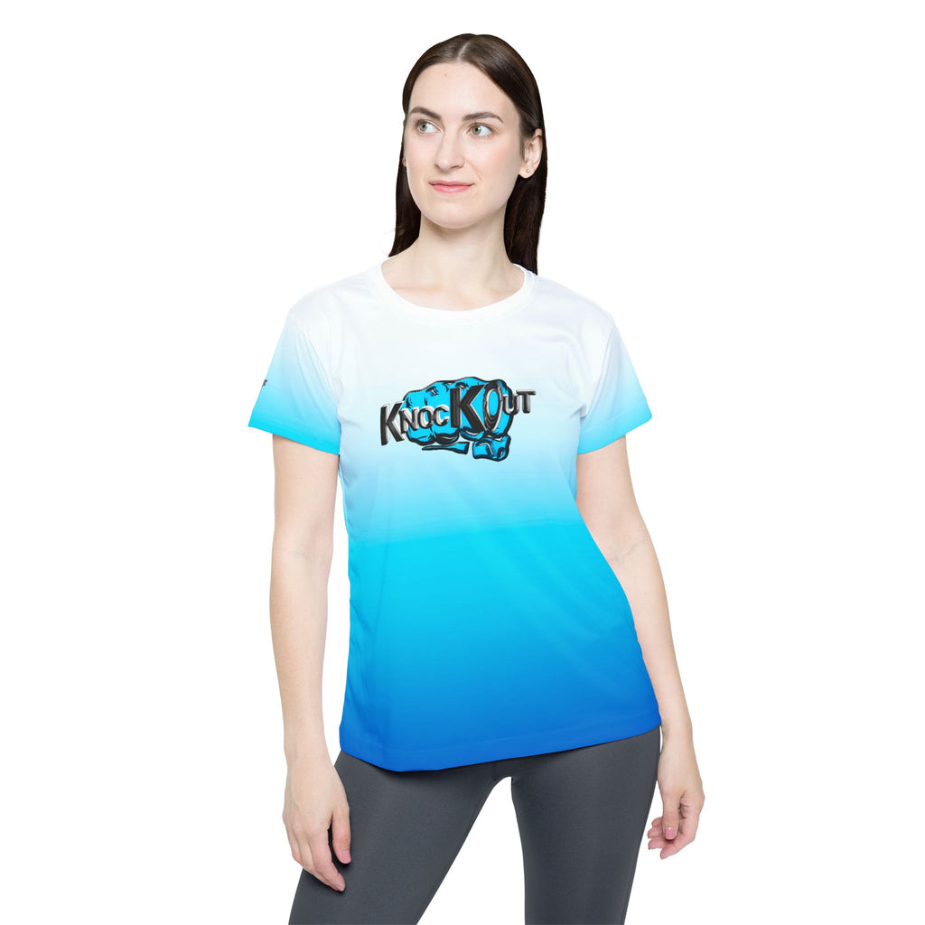 Blue and White KnocKOut Women's Sports Jersey