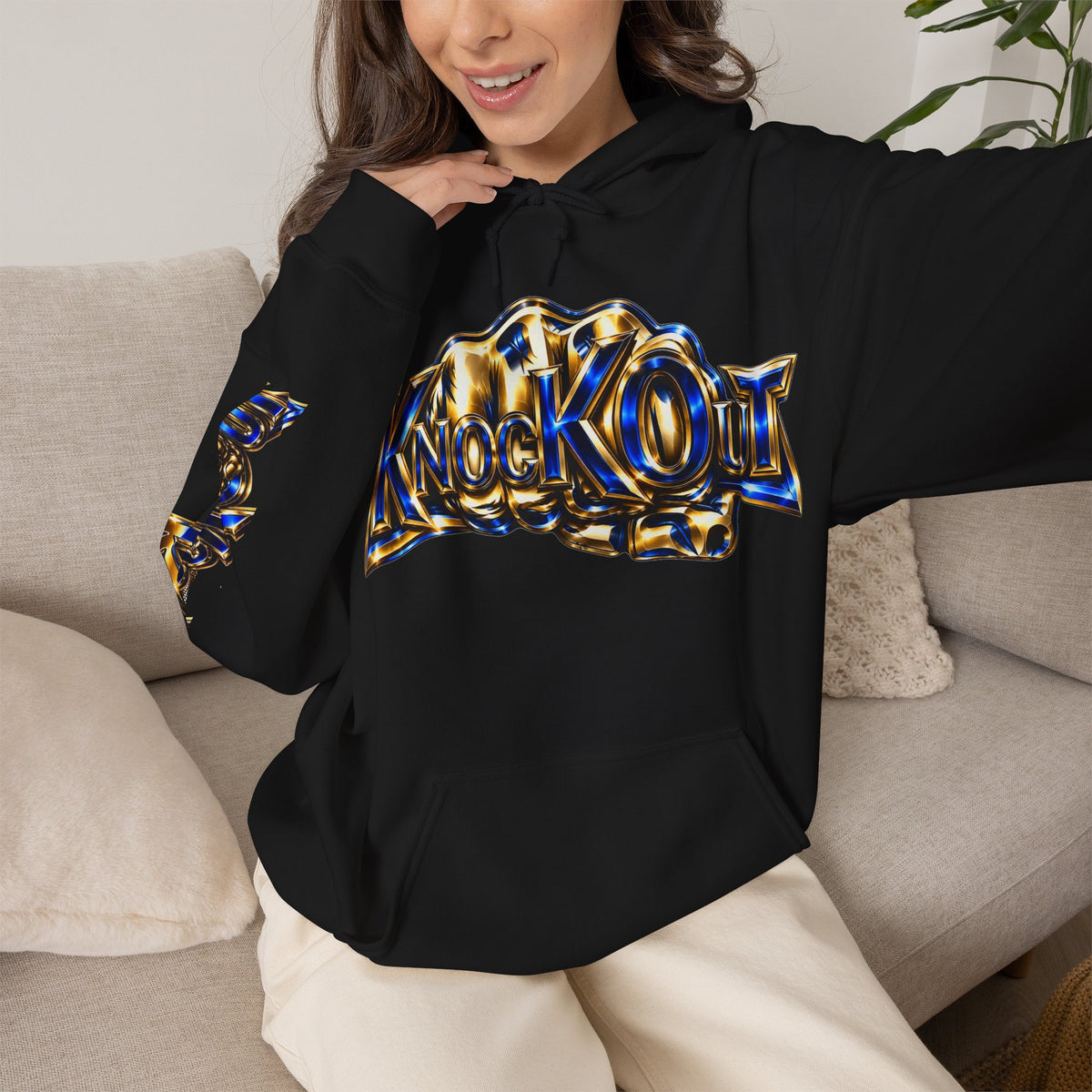Gold Blue KnocKOut Unisex Hoodie