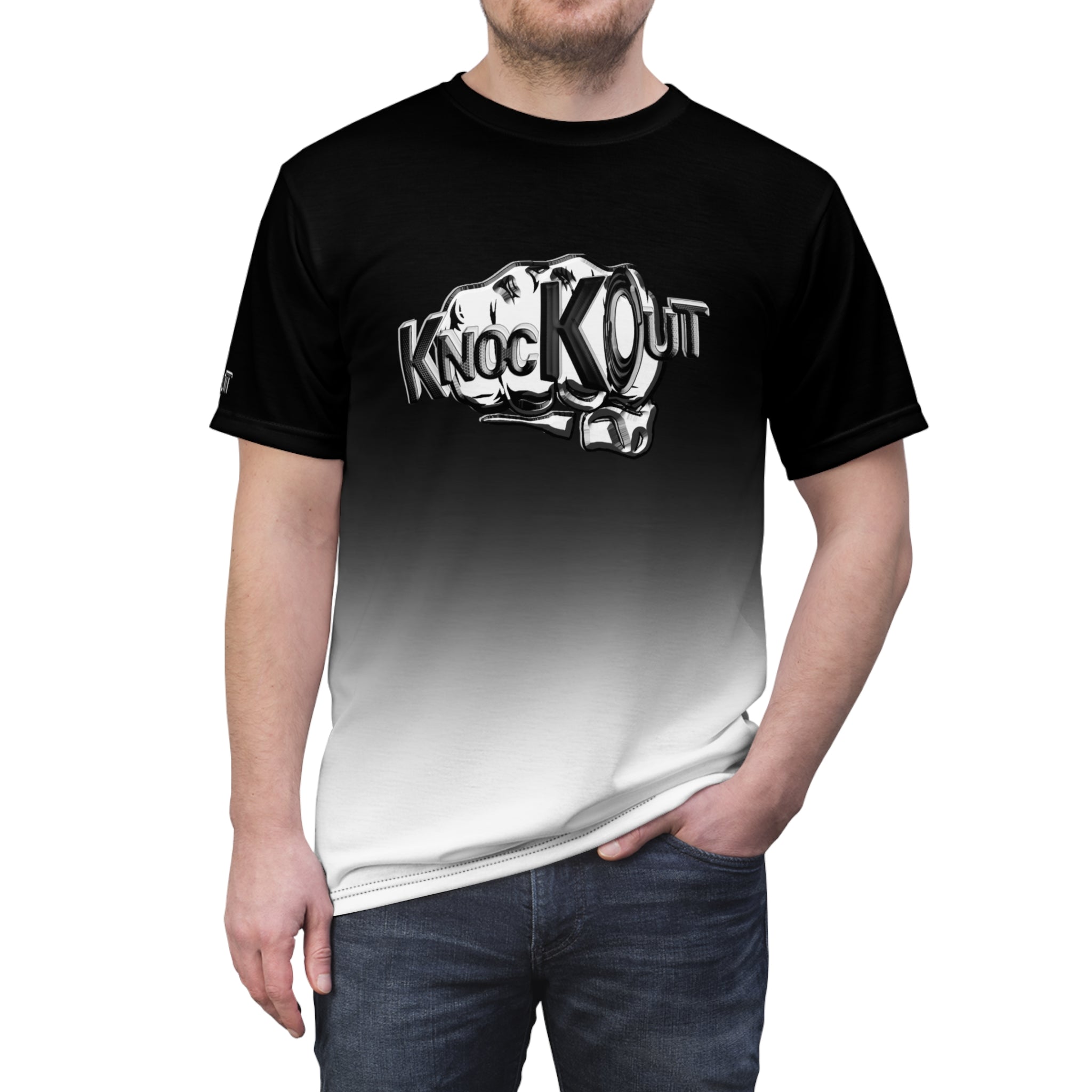 Black & White KnocKOut Unisex Cut & Sew Tee