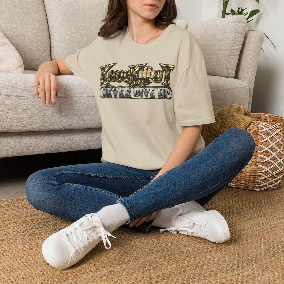 Never Give Up KnocKOut Unisex Softstyle T-Shirt