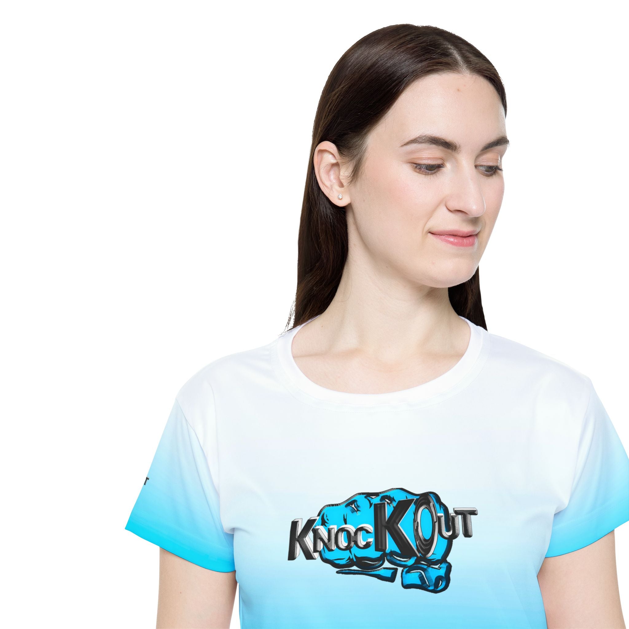 Blue and White KnocKOut Women's Sports Jersey