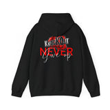 Red Knockout Never Give Up Unisex Heavy Blend™ Hooded Sweatshirt