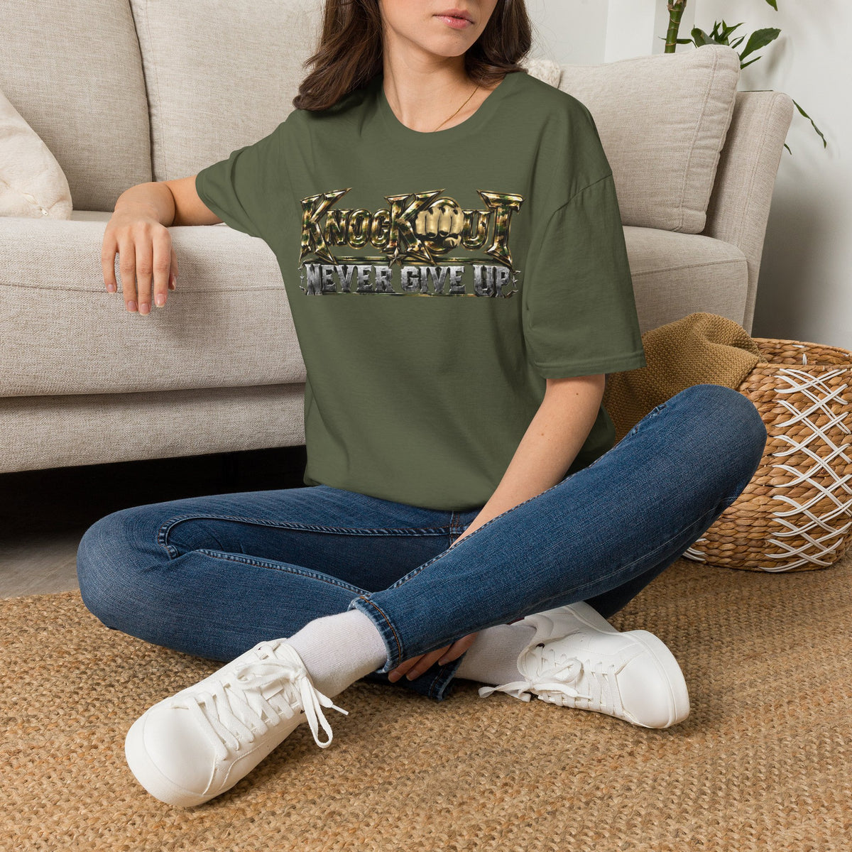 Never Give Up KnocKOut Unisex Softstyle T-Shirt