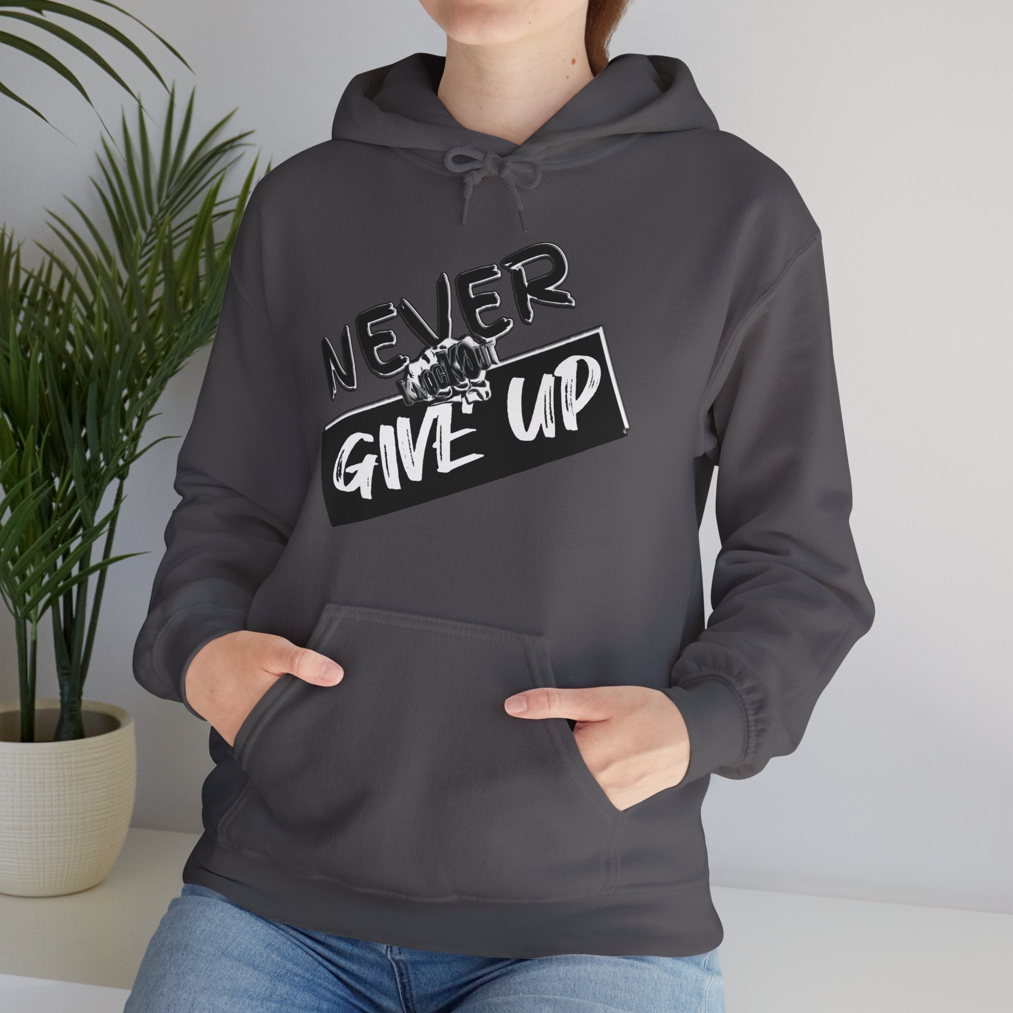 Never Give Up  KnocKOut Unisex Heavy Blend™ Hooded Sweatshirt