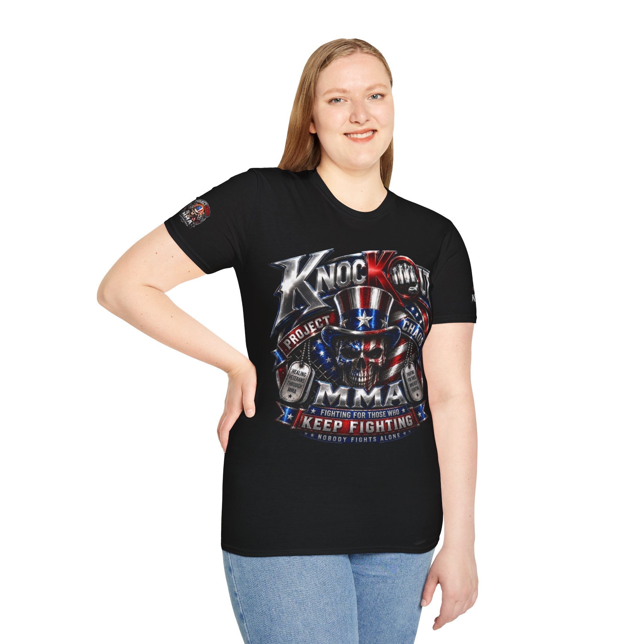 KnocKOut Project Chaos MMA Support Veteran Unisex Softstyle T-Shirt