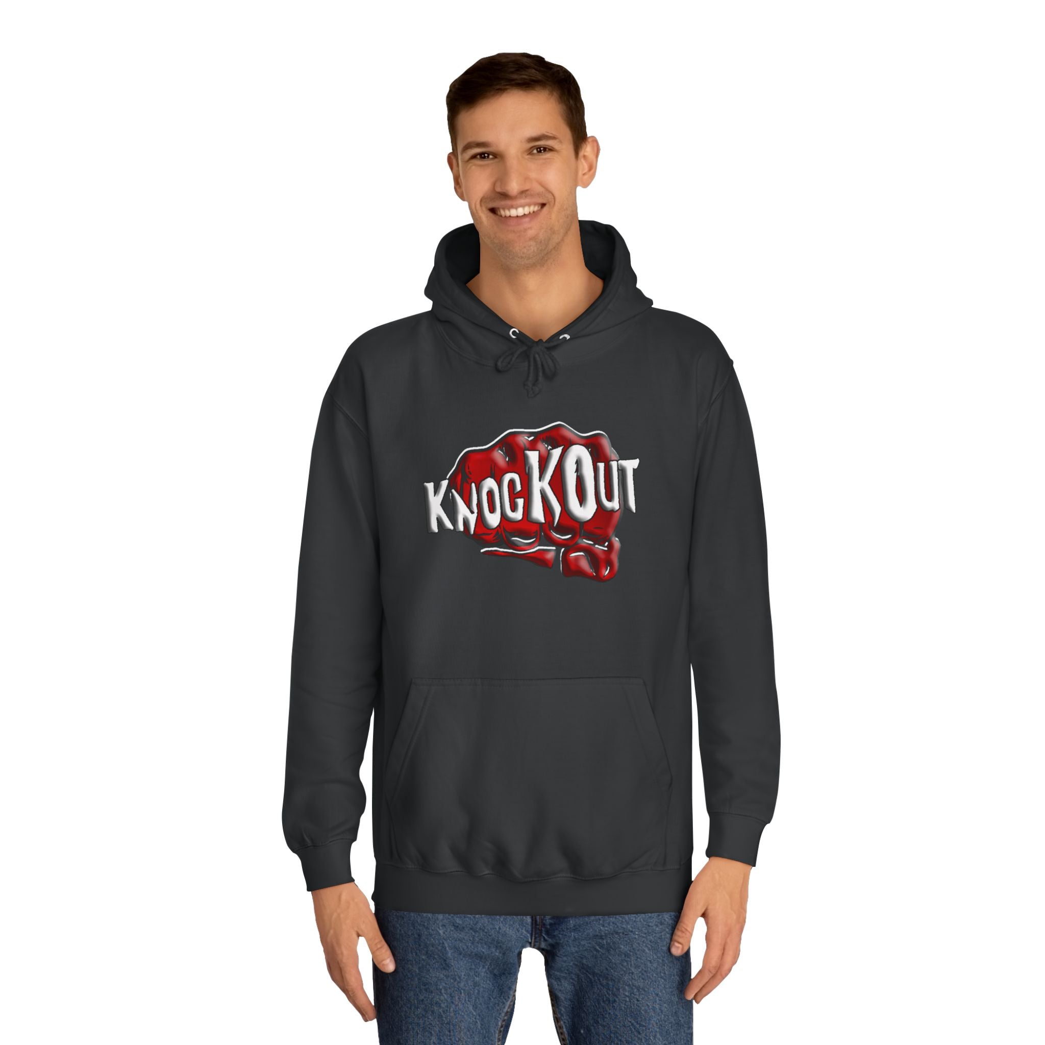 Red White KnocKOut Unisex College Hoodie