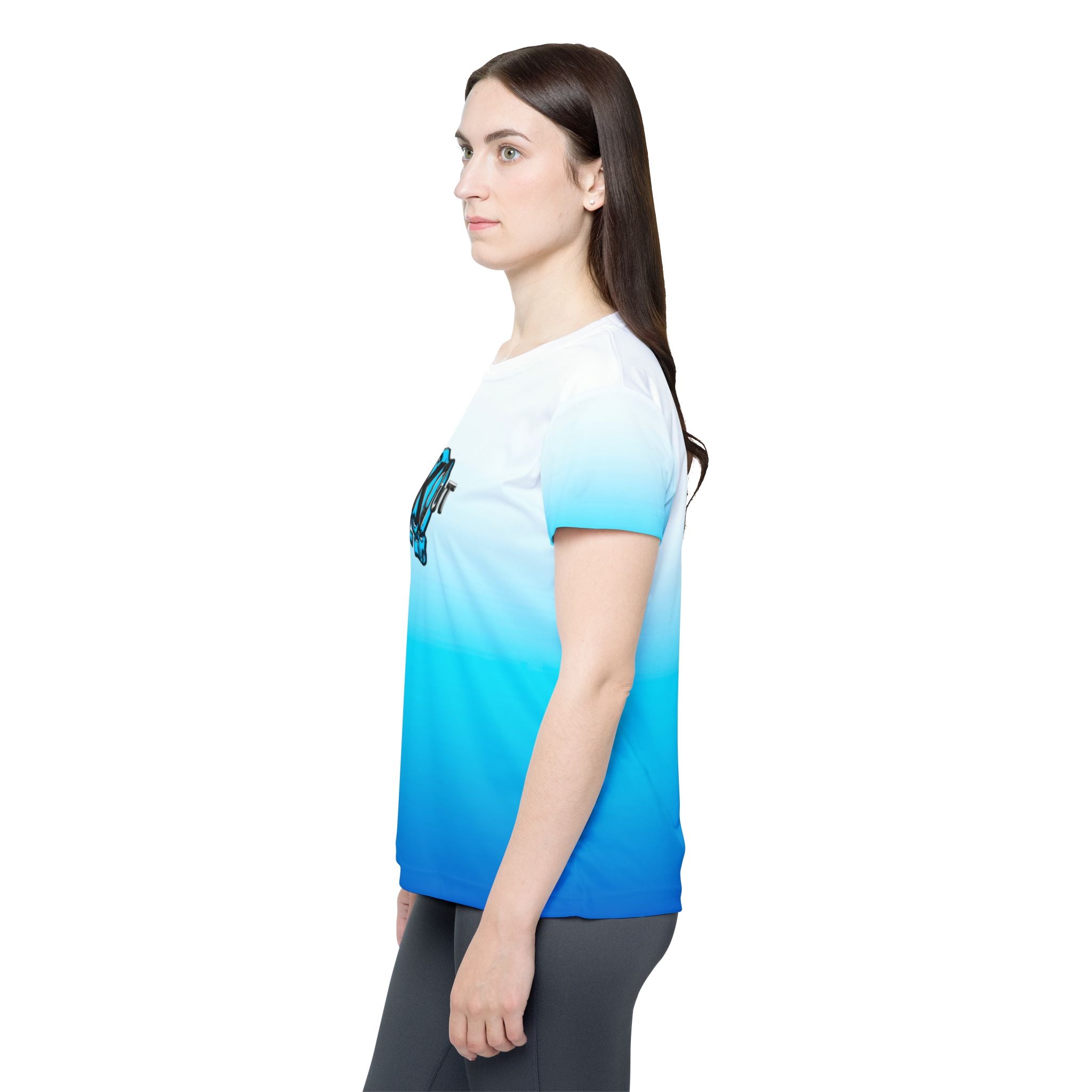 Blue and White KnocKOut Women's Sports Jersey